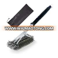 WB YM G225 2 Hot selling on amazon stainless steel 210 PP handle bbq grill brush 3 in 1 grill brush