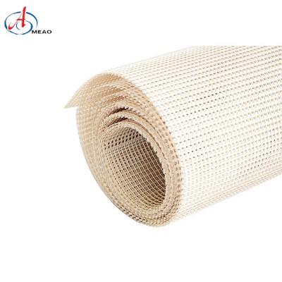 High Tensile Strength PTFE coated non stick Kevlar mesh conveyor belt 4*4mm